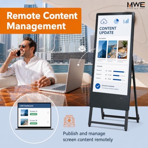 MWE 32 Inch Indoor Digital Signage Display Monitor, LCD Digital Kiosk, Advertising Display Poster, Android Kiosk with Auto Media Player, HDMI/USB (Plug-in use) - Image 6