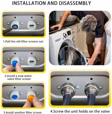 4-Pack AGM73269501 Washing Machine Water Filter Screen, Washer Water Inlet Valve Filter Screen Replacement for LG, Kenmore & Whirlpool Washers, Replaces 1810261 AP5202486 PS3618281 EAP3618281 - Image 3