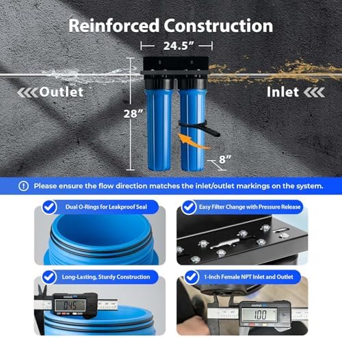 iSpring PFAS-Reducing Whole House Water Filter System, Also Removes Chlorine, Sediment, Rust, and Odor, SGS-Tested Reducing up to 99% of PFAS, 1” Inlet/Outlet, Model: WGB22B-PF - Image 4