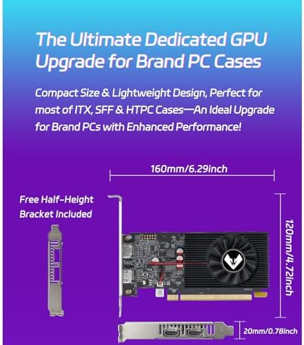 MOUGOL AMD Radeon R7 350 4GB GDDR3 Low Profile Graphics Card, 2*HDMI Port - Image 4
