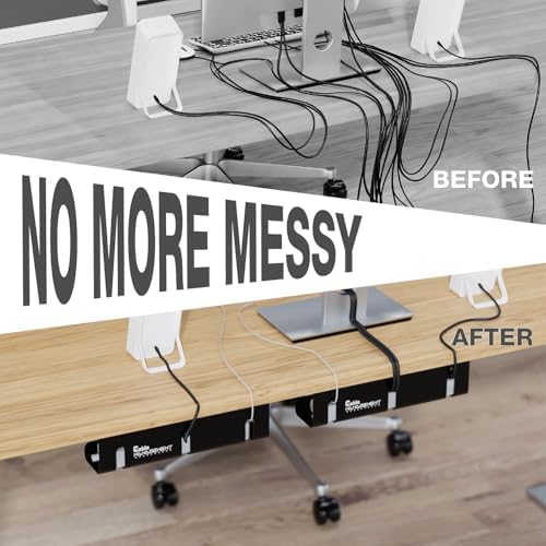 Under Desk Cable Management Tray, 2-Pack 16" Cable Raceway - Image 7