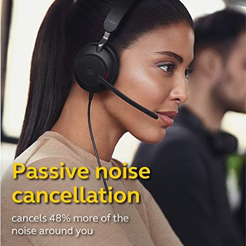 Jabra Evolve2 40 UC Wired Headphones, USB-A, Stereo, Black Telework Headset, Enhanced Comfort, Passive Noise Cancelling, UC Optimized (Renewed) - Image 2