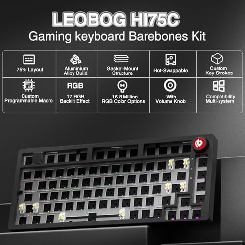 LEOBOG Hi75C Upgraded Wired Mechanical Keyboard Kit – Aluminum Alloy 75% - Image 2