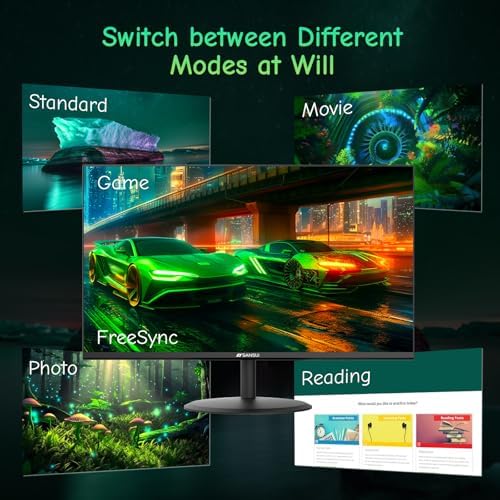 SANSUI Computer Monitor 24 inch Eye Care FHD 1080P Display HDMI,VGA Ports with 178° Viewing Angle/Frame-Less/Tilt/VESA Compatible for Office and Home - Image 3