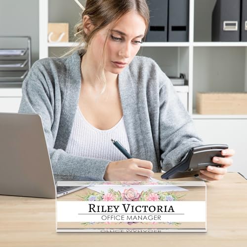 Personalized Name Plate for Desk, Custom Desk Name Plate, Acrylic Name Plate Office Desk Accessories, Personalized Office Gifts for Coworkers Teachers, Employee Appreciation Gifts (A-Victoria) - Image 6
