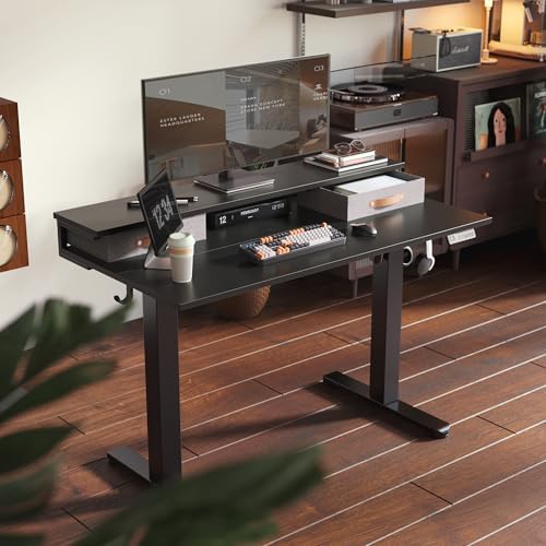 Seang Electric Standing Desk with 2 Drawers, 55 Inch, Natural - Image 3