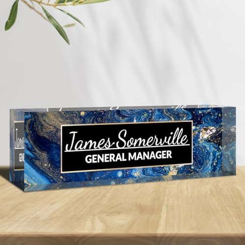 Desk Name Plate Personalized, Custom Name Plate for Desk, Acrylic Desktop Accessories, Office Gift & Decor for Women Men, Teacher Nurse Boss Employee Appreciation Gifts by PersonalizedGifts