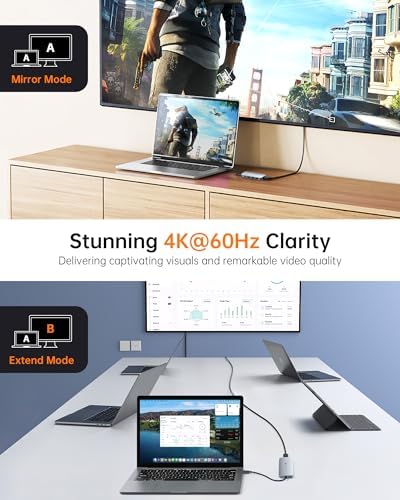 USB C Hub, 9 in 1 USB C Multiport Adapter with 4K@60Hz HDMI, 5 USB Ports, 100W PD, SD/TF USB C Adapter, USB C to HDMI Adapter, USB C Dock for MacBook Pro/Air, HP, DELL, Lenovo, ASUS Laptops NOVOO - Image 5