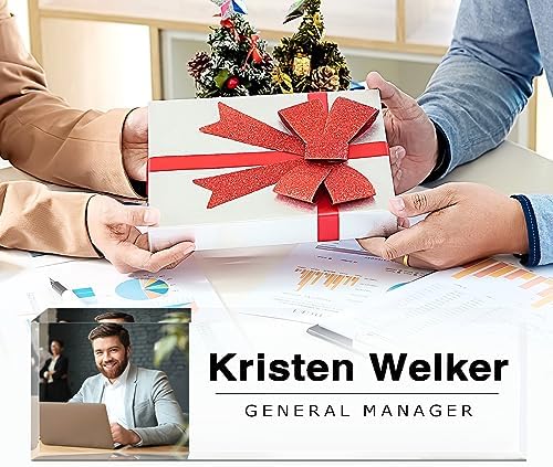 Custom Name Plate for Desk, Personalized Desk Name Plate with Photo, Office Desk Decor for Women Men, Acrylic Desk Accessories, Office Gifts for Boss Manager Teacher, Employee Appreciation Gifts - Image 5