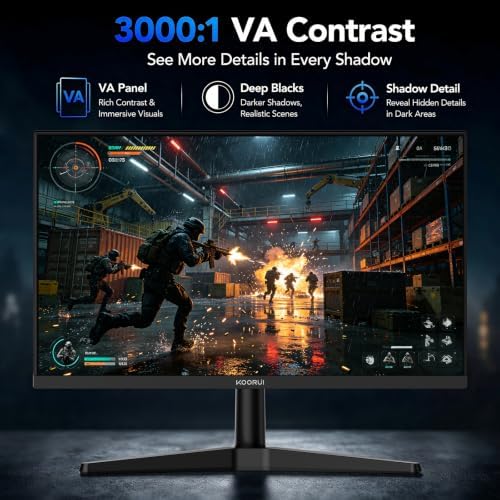 KOORUI 24 Inch Gaming Monitor, 180Hz 1080P VA Display with 3000:1 Contrast - Image 3