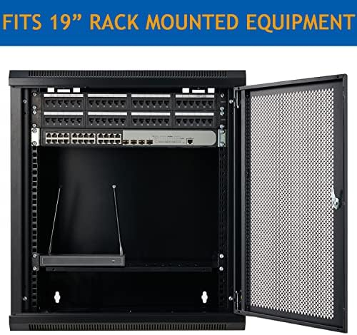 12U Wall Mount Server Cabinet Network Rack Vented Enclosure Locking Door - Image 5