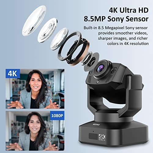 NexiGo N990 4K PTZ Zoomable Webcam, Video Conference Camera System with 5X Digital Zoom, Sony Starvis Sensor, Position Preset, Dual Stereo Mics, Audio Jacks for External Mics (Renewed) - Image 7