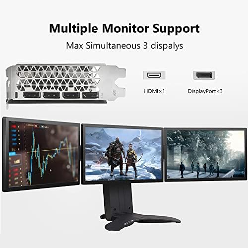 AISURIX RX 5500 XT 8gb GDDR6 Graphics Card,128 Bit, 3XDP, HDMI, PCI Express 4.0X8, 8pin with Fan Intelligent System,Gaming PC Computer Video Cards with 3X DisplayPort +1X HDMI (Style 1) - Image 6