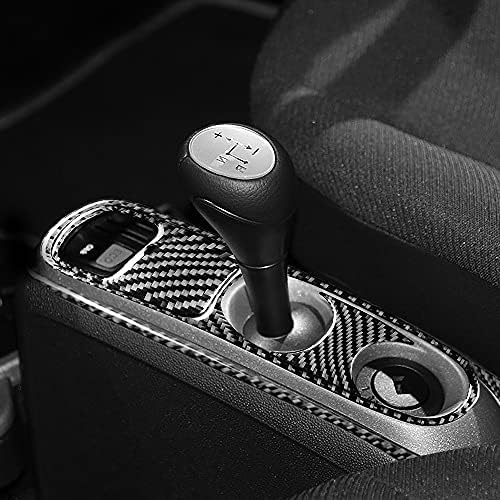 Real Black Carbon Fiber Car Center Console Gear Shifter Panel Decoration Sticker Set Compatible with Benz Smart Fortwo 2011 2012 2013 2014 2015 Auto Interior Accessories 4pcs-Type C - Image 3