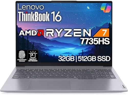 Lenovo ThinkBook 16 G7 AMD Ryzen 7 7735HS, 32GB DDR5 RAM, 512GB SSD by LENOVO