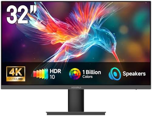 KOORUI 32 Inch 4K UHD Computer Monitor,60Hz,3840×2160p VA Panel,Black by KOORUI