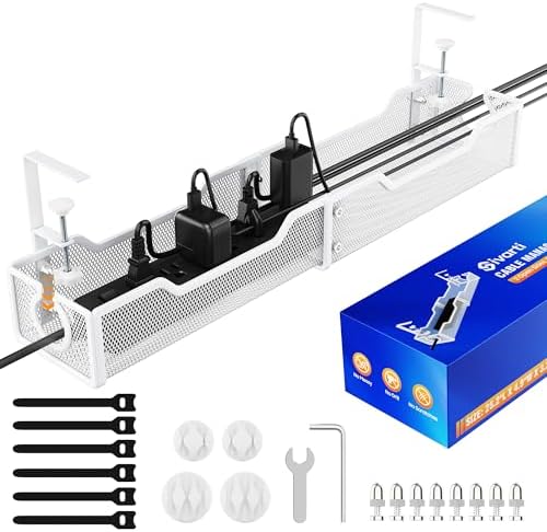 Cable Management Under Desk - 25.2" Open Slots No Dill Cable Tray by Unknown