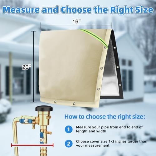 Joramoy Backflow Preventer Pipe Insulation Cover Winter 16''W x 20''H - Image 2
