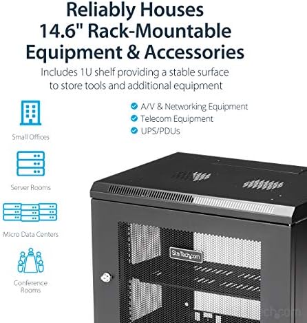 StarTech 9U Wall-Mount Cabinet, 19in, 2-Post, 15in Deep, 198lb (RK9WALM) - Image 4