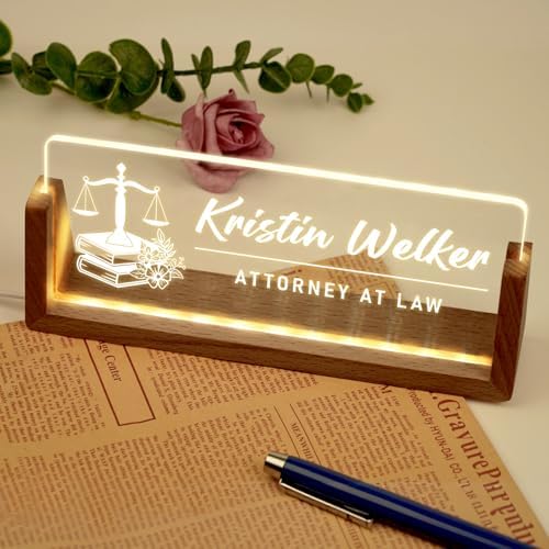 Desk Name Plate Personalized, Custom Acrylic Light-Up Name Plate for Desk - Image 7