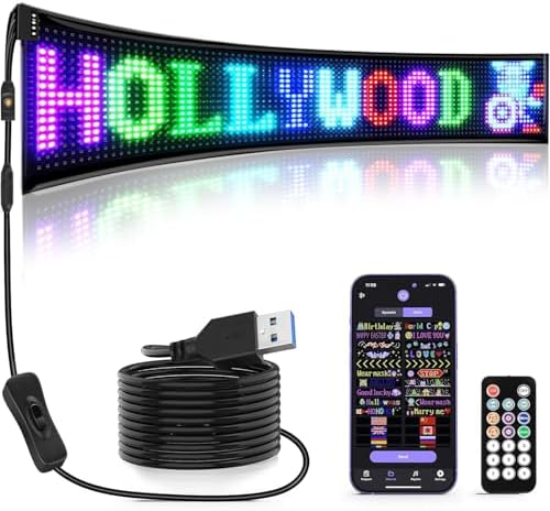 Rayhome Large Programmable LED Sign, 37''x8'' Flexible Indoor LED Store Sign with Remote, Scrolling Bluetooth APP Control Custom Text Pattern Animation digital Display for Store School Hotel by Rayhome