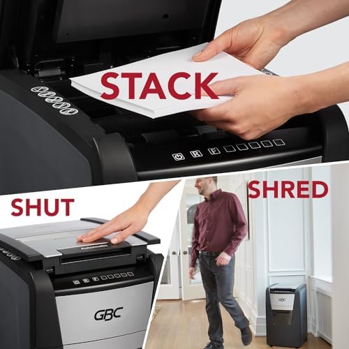 GBC 150X Paper Shredder, Auto Feed+, 150 Sheet Capacity, Super Cross-Cut, Home Office Shredding (WSM1757604) - Image 3