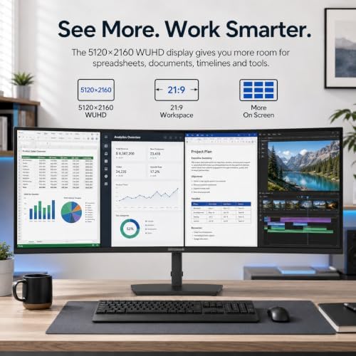 Deco Gear 40" Ultrawide Curved Monitor, 5120x2160, 5K2K, 21:9 75Hz 1ms MPRT - Image 5