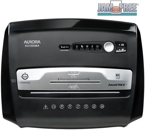 Aurora High Security JamFree AU1000MA 10-Sheet Micro-Cut Paper/CD/Credit Card Shredder with Pull-Out Wastebasket - Image 3
