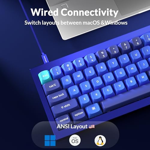 Keychron Q4 Wired Custom Mechanical Keyboard, 60% Layout QMK/VIA Programmable Macro with Hot-swappable Gateron G Pro Brown Switch Double Gasket Compatible with Mac Windows Linux(Navy Blue) - Image 3