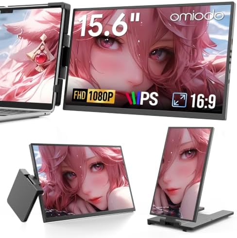 15.6" Laptop Screen Extender,FHD 1080P IPS Portable Monitor for 13"-17" Laptops, Dual Travel Screen Monitor Plug & Play, Laptop Screen Monitor Extender Compatible with Windows/Mac/Android & Chrome OS by Unknown