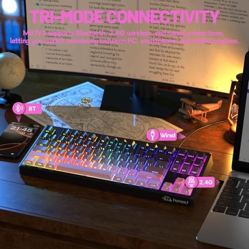 ZIYOU LANG M87V2 Wireless Gaming Keyboard, 80% TKL 87-Key Low Profile-Black - Image 3
