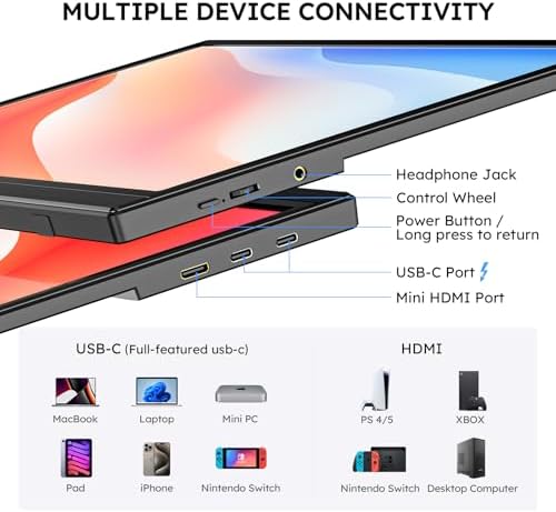 Portable Monitor for Laptop FHD 15.6" 1080P Ultra-Slim USB-C&HDMI - Image 3