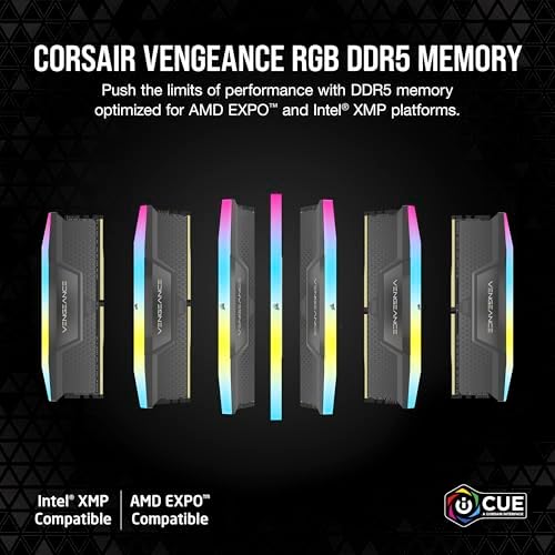 CORSAIR Vengeance RGB DDR5 96GB (2 x 48GB) Up to 6000MHz AMD Intel RAM - Image 2