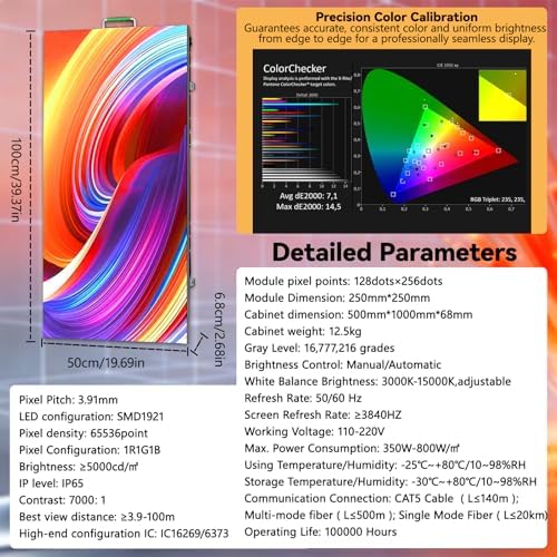 Portable LED Display Wall Panel | P1.8 P2.9 P3.91 P4.81|3840Hz High Refresh, IP65 Waterproof Cabinet | LED Video Wall Screen for Wedding Party Concert Event Advertising Show Stage Event Rental - Image 6