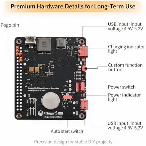 PiSugar S Plus 5000mAh UPS Battery for Raspberry Pi 4B/3B+/2B - Image 4