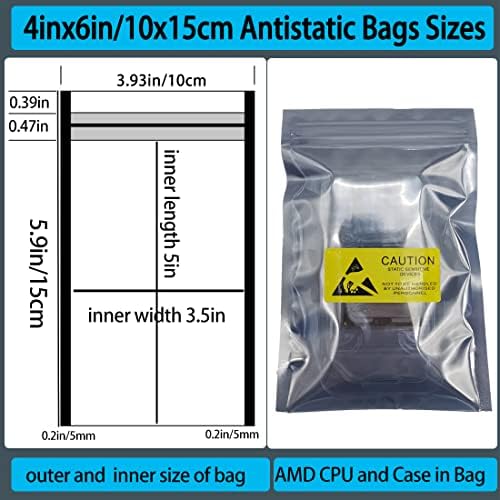 10pcs AMD CPU Protective Thicken Plastic Clamshell Case Trays Suitable with 10pcs Antistatic Bags and Labels (AMD) - Image 5