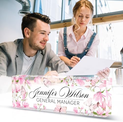 Desk Name Plate Personalized, Personalized Name Plate for Desk, Custom Office Desk Decor The Office Gifts for Women Men, Acrylic Desk Accessories Employee Appreciation Gifts for Boss, Manager, Teacher - Image 3