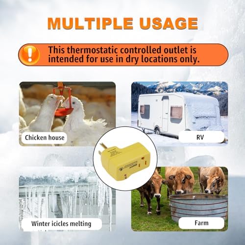 HEATIT ET-21 Freeze Control Outlet with Thermostat, 38°F On/50°F Off 3PCS - Image 5