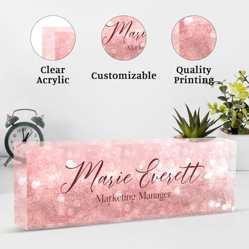 Desk Name Plate Personalized, Custom Name Plate for Office Desk Decor for Women & Men, Custom Office Gifts Employee Appreciation Gifts for Boss, Manager, Nurse, Lawyer, Teacher - Image 3