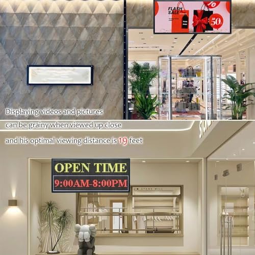 P6 Programmable Led Sign Custom Scrolling Outdoor Digital Signs For Businesses Display Screen Electronic Message Board Stock Ticker Advertising Pixel Led Panel Marquee 40"X17" - Image 3
