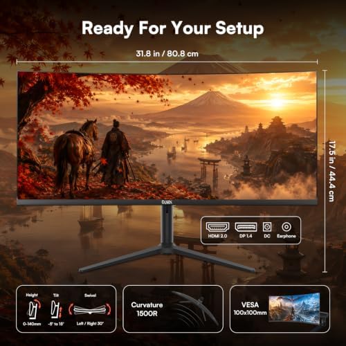 34 Inch Ultrawide Curved Gaming Monitor 180Hz, WQHD 3440x1440P - Image 6