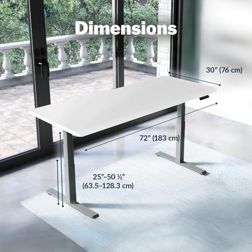 Vari ComfortEdge Electric Standing Desk – 72x30 – White/Silver - Image 2