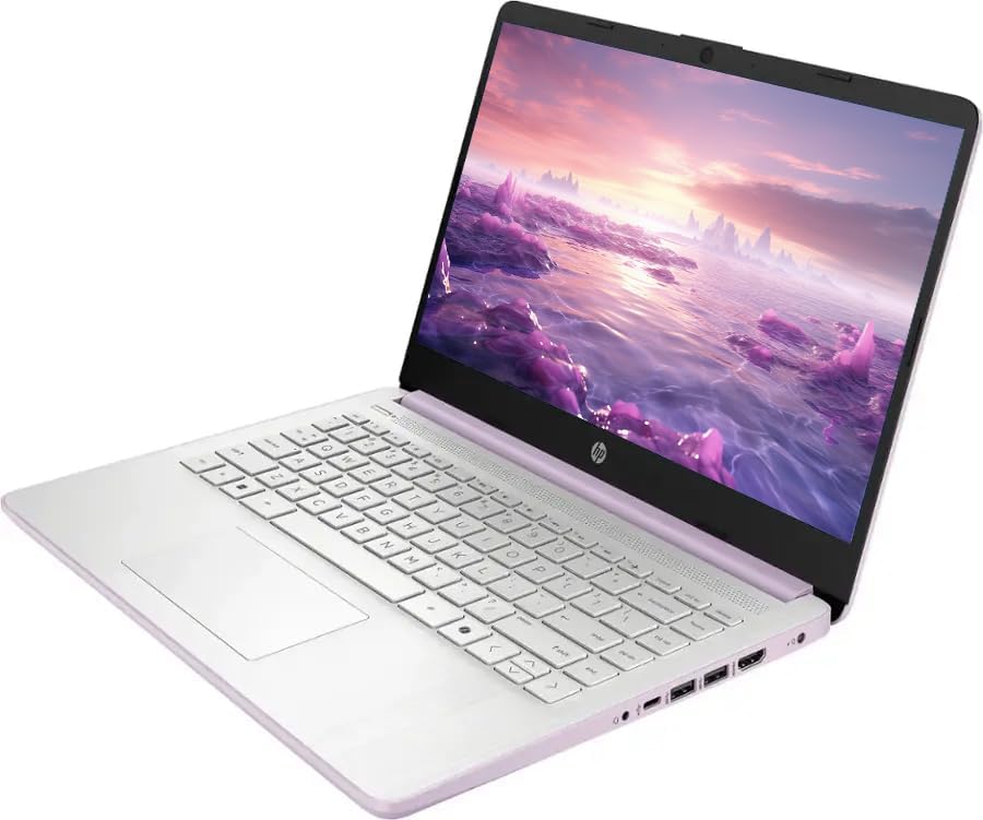 HP 14" Business Laptop Computer with Microsoft Office 365, 4-Core Intel Processor, 128GB Storage, 4GB RAM, Windows 11, SageNova Earphones, Honey Lavender - Image 3