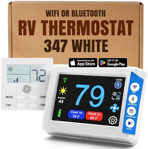 MICRO-AIR EasyTouch Digital RV Thermostat Replacement, 347 White by MicroAir