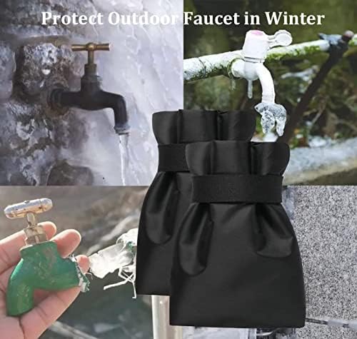 Outdoor Faucet Covers for Winter Freeze Protection, 8.5" H x 6.1" W Upgraded Thicken Reusable Outside Garden Faucet Socks for Winter Waterproof Hose Bibs Insulated Spigot Cover, Black(6 Pack) - Image 6
