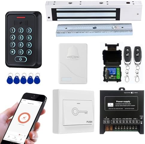 Door Access Control Kit, WiFi Tuya App Remote Control, 600lb Magnetic Lock by YUHANUS