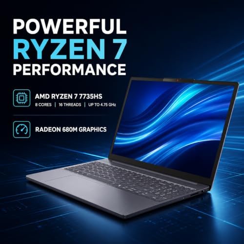 Lenovo Slim 3 Business Laptop, Ryzen 7 7735HS Processor (Beats i7-1355U), 15.3" 2K IPS Display, 16GB RAM, 512GB PCIe SSD, Radeon 680M Graphics, SD Card Reader, Wi-Fi 6, Windows 11 Pro, WOWPC USB - Image 2