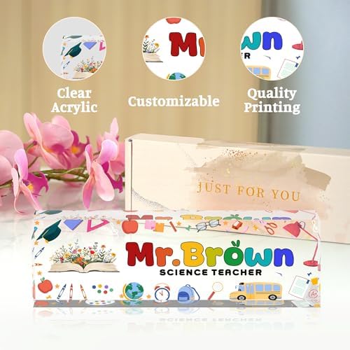 Custom Desk Name Plate Personalized, Acrylic Name Plate for Desk, Office Desk Decor for Women and Men, Employee Appreciation Gifts Office Gifts for Boss, Manager, Teacher, Nurse, MYZDA28 - Image 6