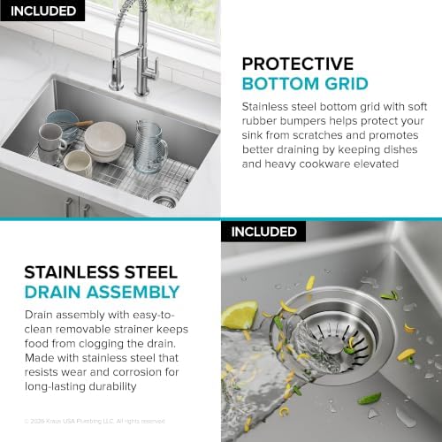KRAUS Fairlane 30 in Undermount Single Bowl Stainless Steel Kitchen Sink - Image 5
