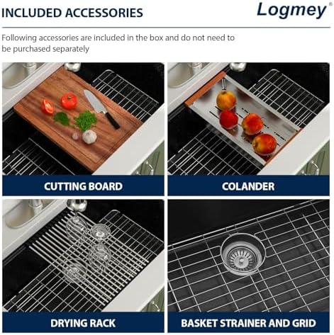 Logmey 30 Inch Black Granite Composite Sink - Image 5